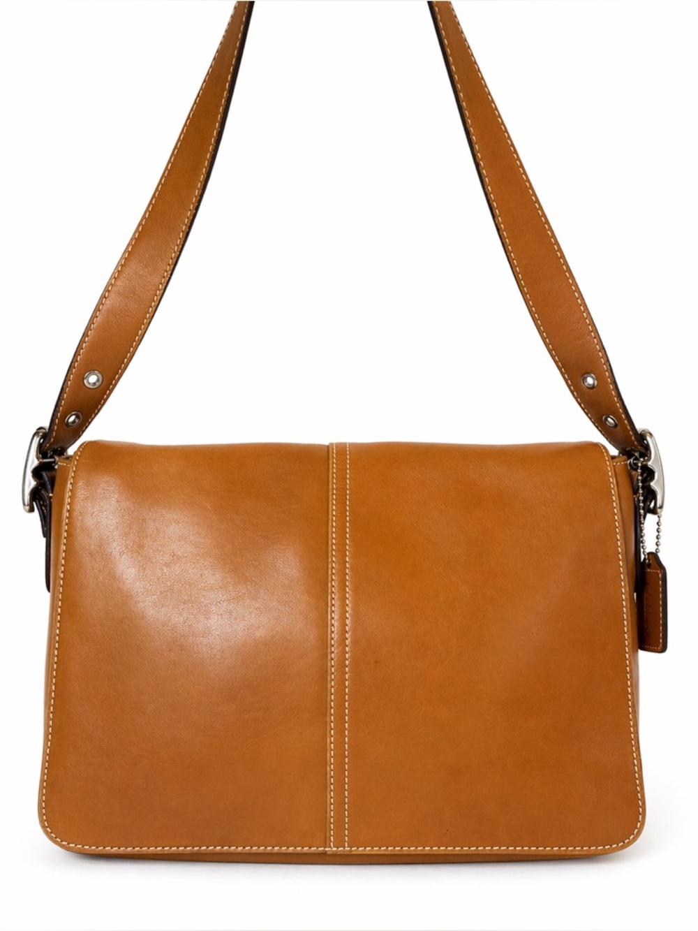Coach Hamptons Flap Bag Camel Glovetanned Leather Shoulder Purse MINT Vintage